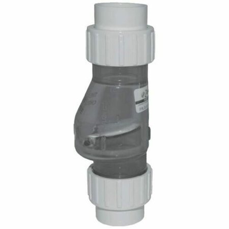 Zoeller Zoeller 30-0041 PVC Quiet Check Solvent Weld Check Valve with 1.5 in. Clear Body Union 30-0041